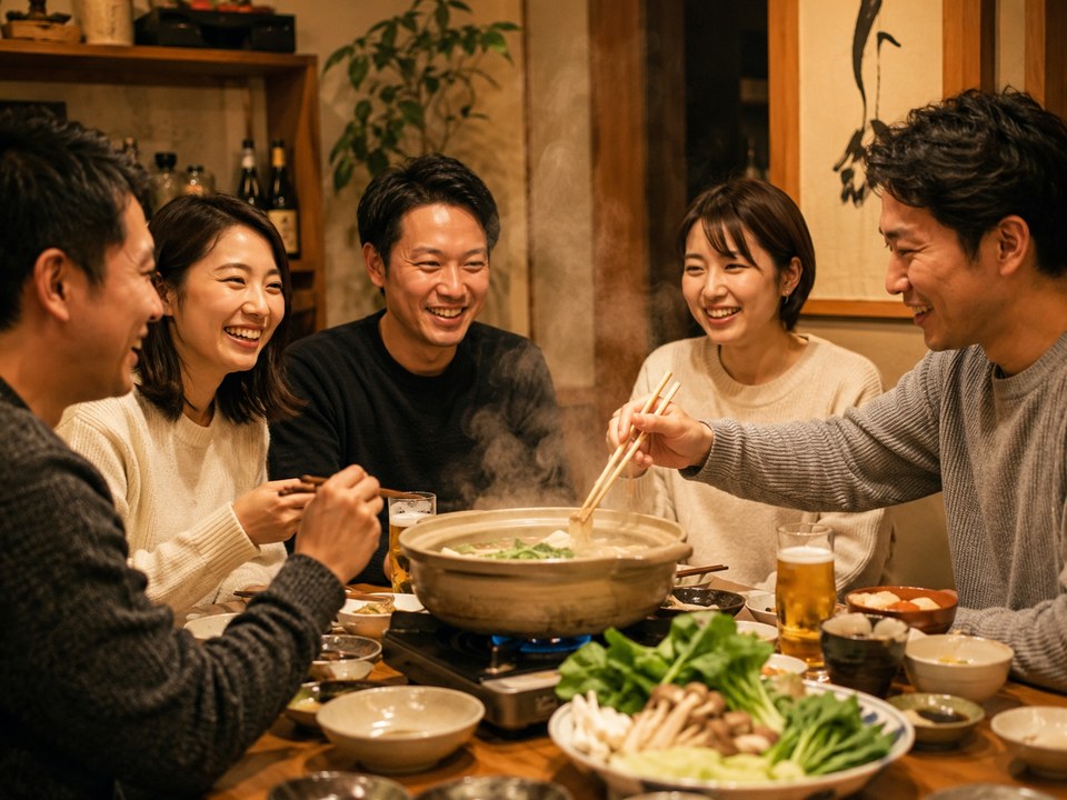 鍋パーティーの様子｜東京えにしあ倶楽部の社会人イベント